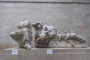 Visitors In The Parthenon Marbles Room In The British Museum