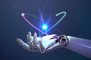 AI nuclear energy background, future innovation of disruptive te