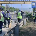 Tareas de limpieza en avenida General Savio este jueves