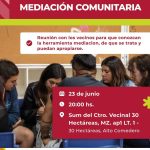 Convocan a conversatorio sobre mediación comunitaria en Alto Comedero